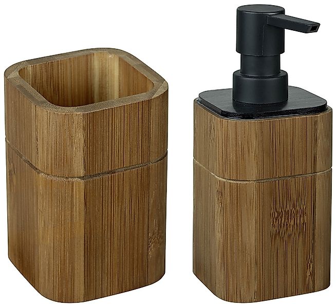 WENKO Badaccessoire-Set "Modell Serro" Seifenspender und Zahnbürstenhalter günstig online kaufen