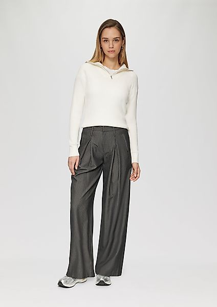 QS Stoffhose Nadelstreifenhose mit Kontrastdetail am günstig online kaufen
