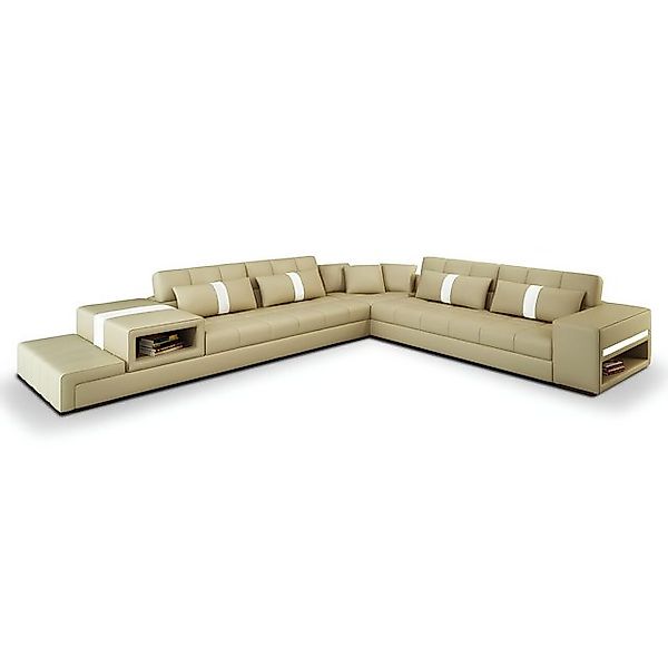 JVmoebel Ecksofa Ecksofa Sofa Couch USB Polster Wohnlandschaft Ledersofa de günstig online kaufen