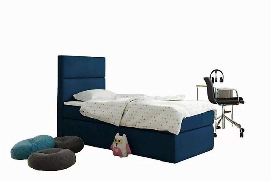 JVmoebel Bett Bett Boxspring Blau Design Bett Big Polster Hotel Ehe Luxus B günstig online kaufen