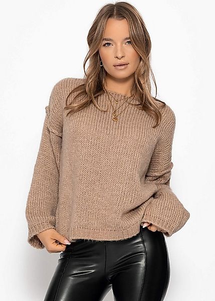 SASSYCLASSY Strickpullover Oversize-Pullover mit Rundhalsausschnitt Damen W günstig online kaufen