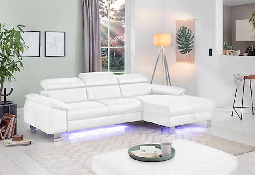 COTTA Ecksofa »Komaris L-Form, B: 244 cm« mit Kopfteilverstellung, optional günstig online kaufen