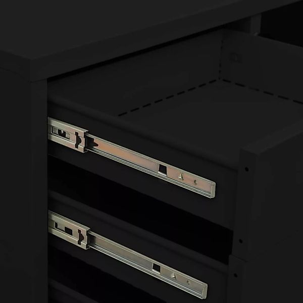 Büroschrank Schwarz 90x40x102 Cm Stahl günstig online kaufen