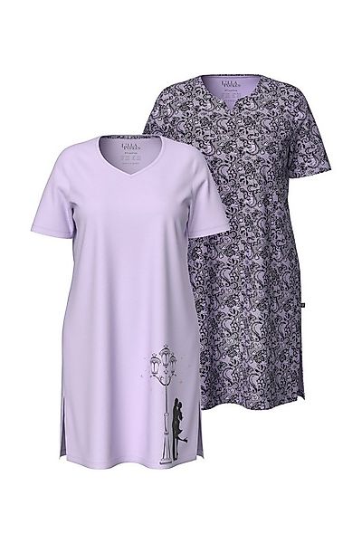 Ulla Popken Bigshirt Bigshirts 2er-Pack Tunika-/Herzausschnitt Halbarm günstig online kaufen