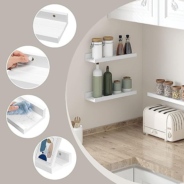 EUGAD Wandregal, Set 3-tlg., Schweberegal Bilderleiste günstig online kaufen