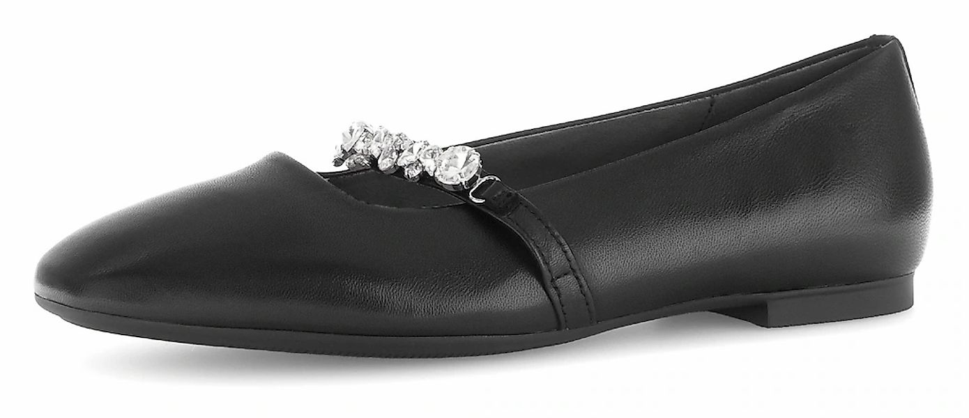 Gabor Ballerina, Blockabsatz, Bequemschuh, Flats mit funkelnden Schmuckstei günstig online kaufen