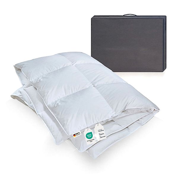 Daunendecke 900g angenehm weiche Daunen Bettdecke 135x200 100% natur günstig online kaufen