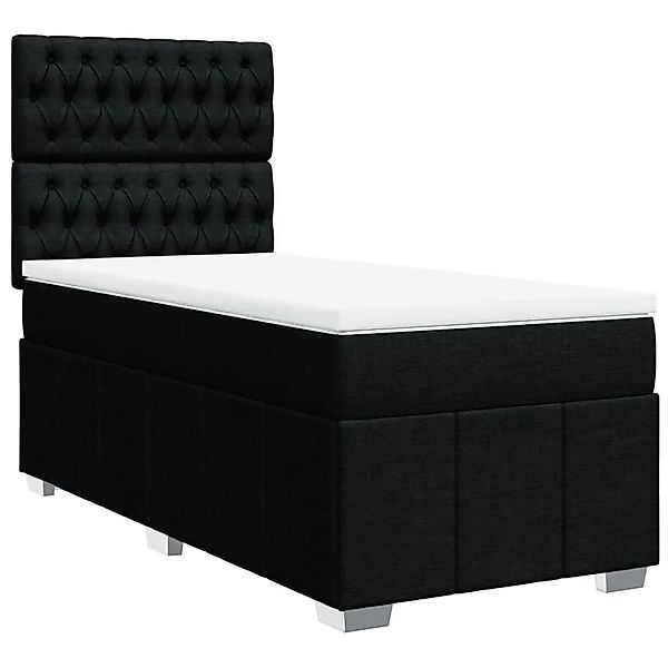 vidaXL Boxspringbett mit Matratze Schwarz 90x190 cm Stoff 3291532 günstig online kaufen