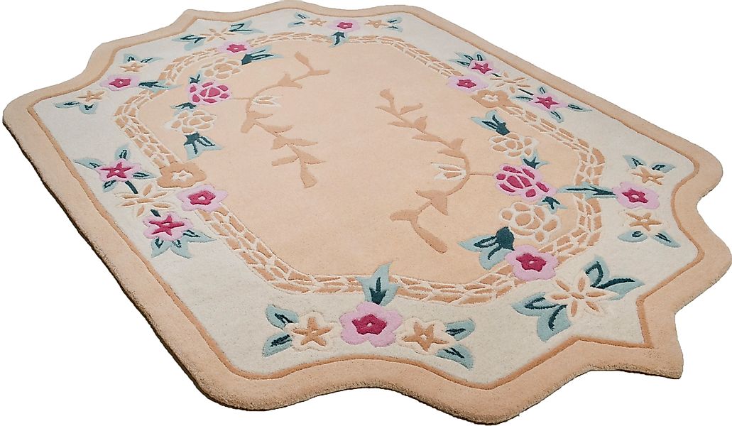 THEKO Wollteppich »Lifou« blumenförmig 14 mm Höhe reine Wolle, handgewebt, günstig online kaufen