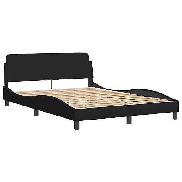 furnicato Bettgestell "Dover" Schwarz 140x190 cm Stoff (1-tlg) günstig online kaufen