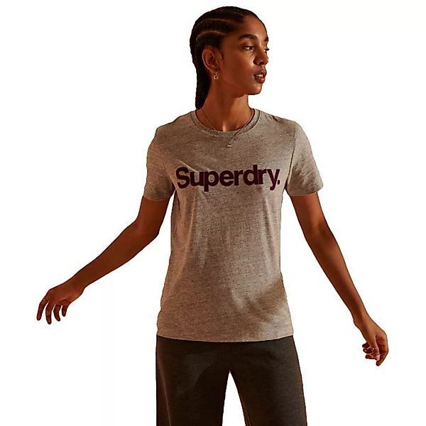 Superdry Core Logo Flock Kurzarm T-shirt XL Soft Grey Marl günstig online kaufen