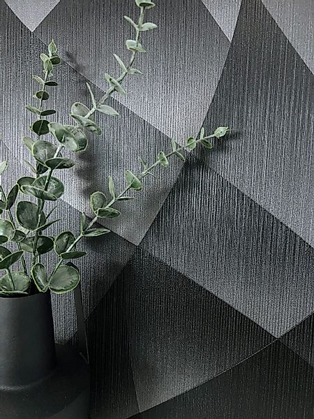 Newroom Vliestapete, Schwarz Tapete Modern Grafik günstig online kaufen