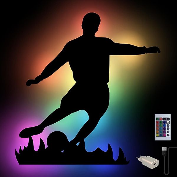 Namofactur LED Wandleuchte RGB Lampe 'Fußball günstig online kaufen
