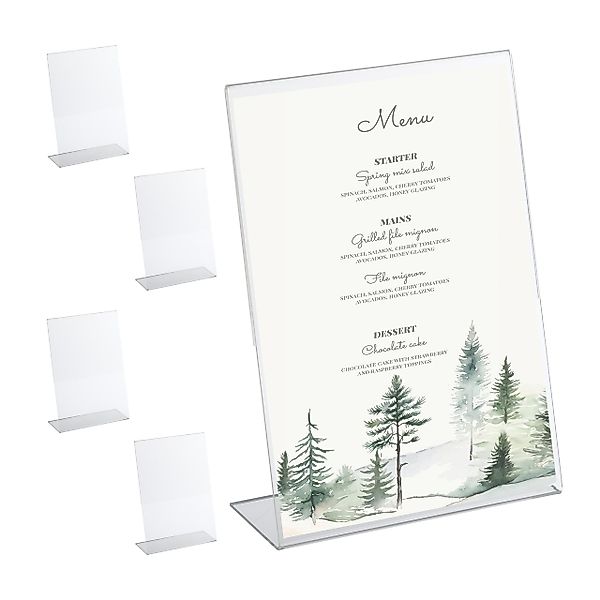 relaxdays Einzelrahmen 5er Set Tischaufsteller DIN günstig online kaufen