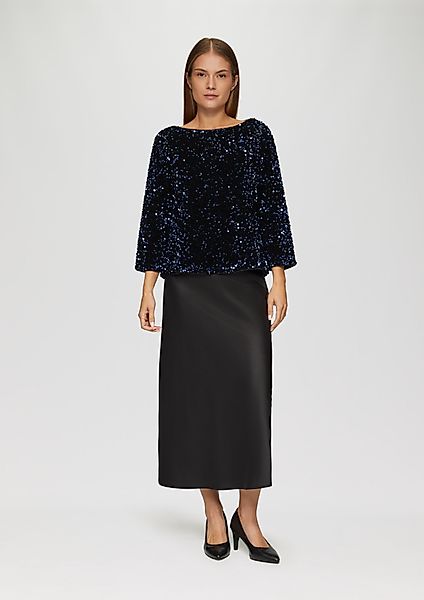 s.Oliver BLACK LABEL Langarmbluse Samtbluse mit günstig online kaufen