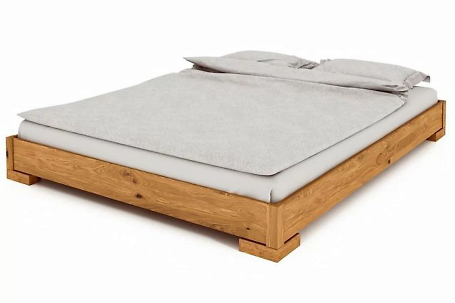byoak Bett VENTO-E 160 x 210 aus Massivholz, ohne Kopfteil, Naturgeölt günstig online kaufen
