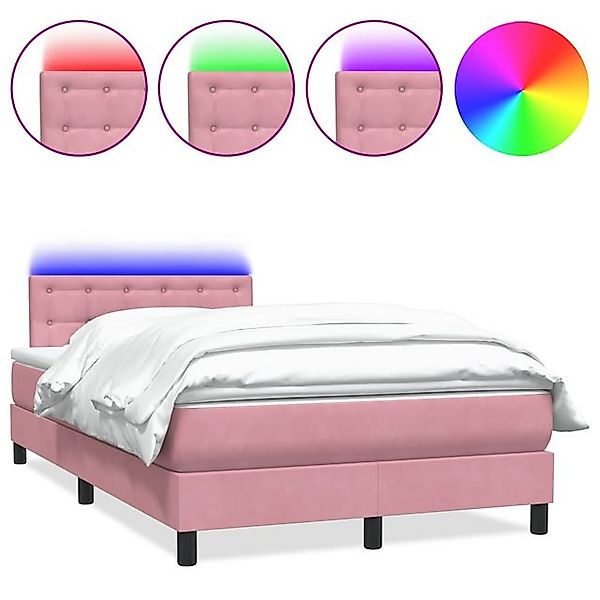 vidaXL Boxspringbett, Boxspringbett mit Matratze Rosa 120x220 cm Samt günstig online kaufen