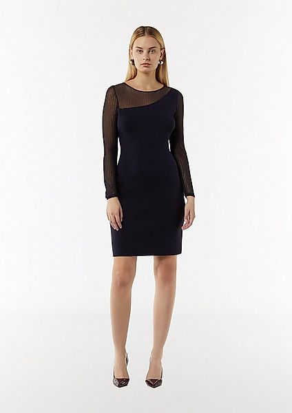 comma Minikleid Kleid Schmal geschnittenes Strickkleid mit Transparenz-Effe günstig online kaufen