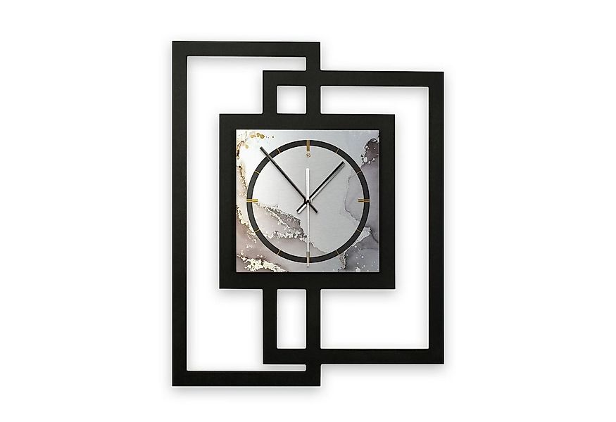 Kreative Feder Wanduhr Design-Wanduhr „Abstract Water“ in modernem Metallic günstig online kaufen