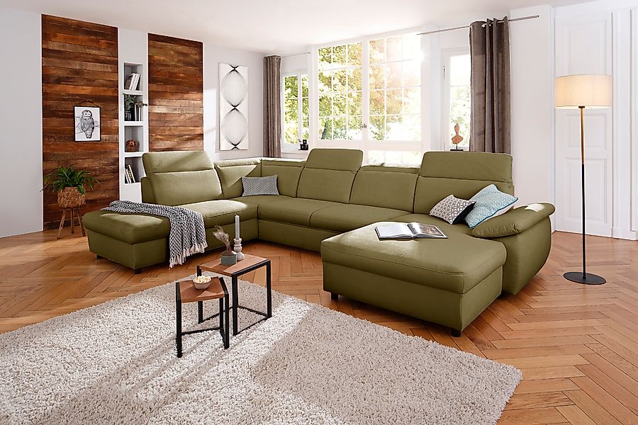 Home affaire Wohnlandschaft »Mauritius U-Form« mit Kopfteil- und Armlehnver günstig online kaufen