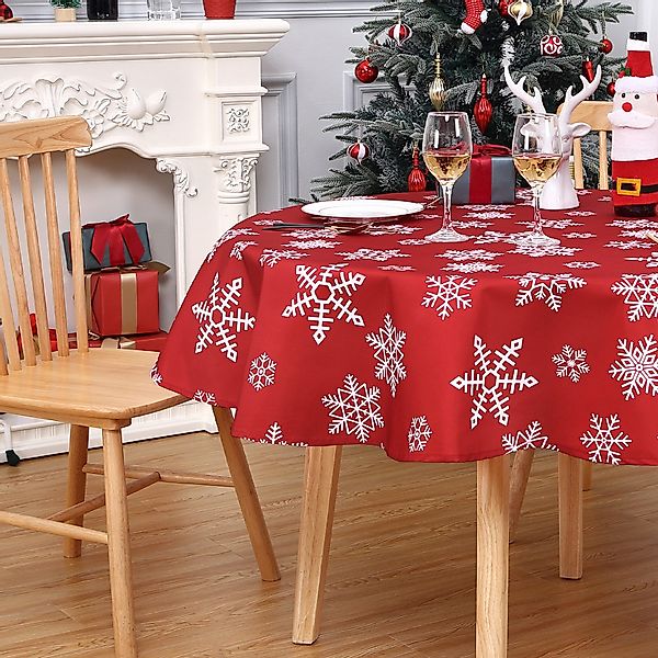 GarveeMore Tischdecke Schneeflocken Weihnachten Tischdecke, Tischwäsche günstig online kaufen