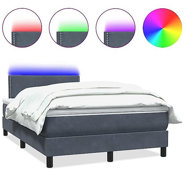 vidaXL Boxspringbett, Boxspringbett mit Matratze Dunkelgrau 120x210 cm Samt günstig online kaufen