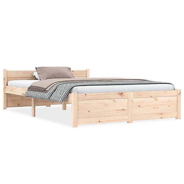 Vidaxl Massivholzbett 135x190 Cm 4ft6 Double günstig online kaufen