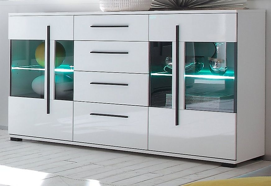 Furn.Design Sideboard Design-D (Anrichte in weiß Hochglanz, ca. 150 x 86 cm günstig online kaufen
