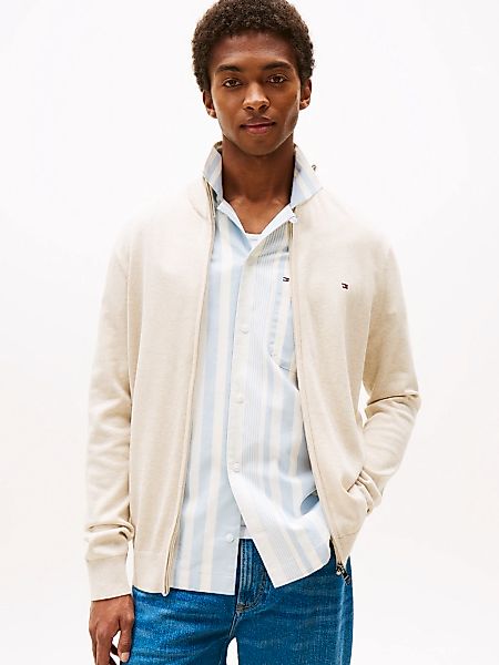 Tommy Hilfiger Strickjacke "ESSENTIAL COTTON ZIP THRU", mit Logostickerei günstig online kaufen