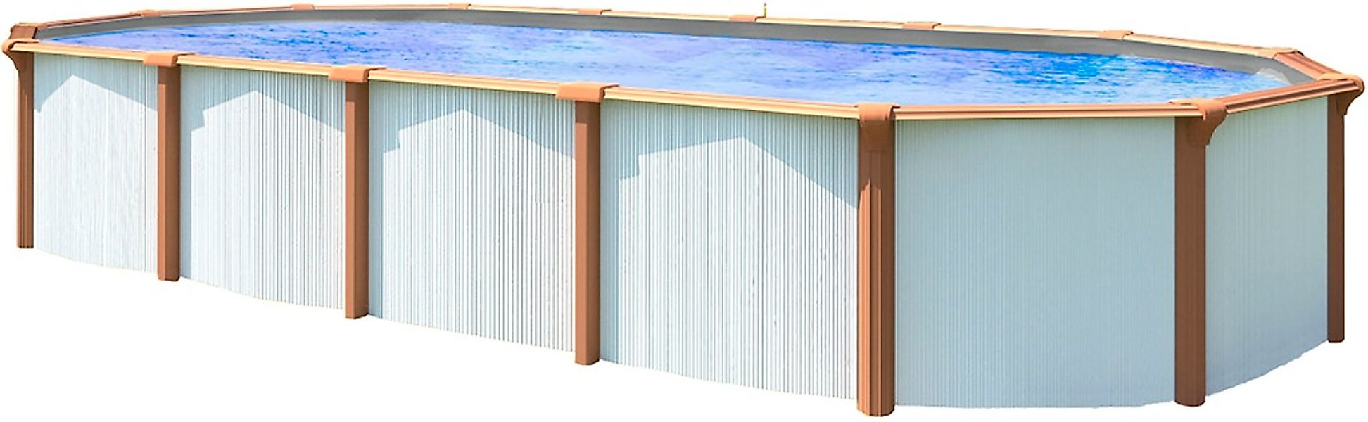 KWAD Ovalpool "Green line Evolution" 6,1x3,7x1,32 white- wood Folie in blau günstig online kaufen