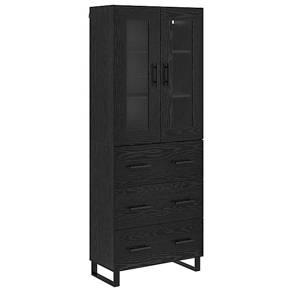 vidaXL Highboard 2-Tlg Schwarz Eichen-Optik Engineered Wood und Glas 341622 günstig online kaufen