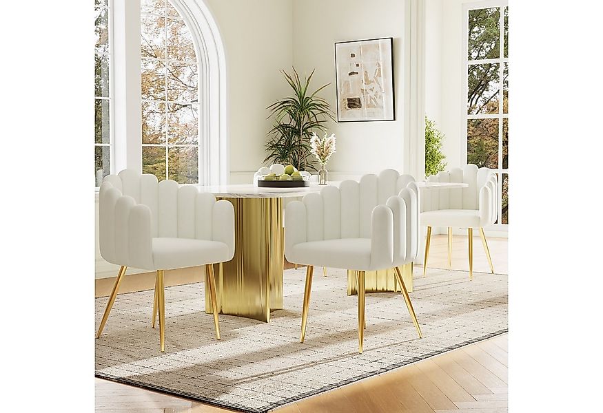 Flieks Polsterstuhl (Set, 4 St), 4er Set Esszimmerstühle mit Armlehnen Wohn günstig online kaufen