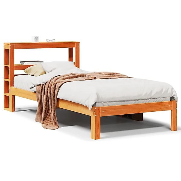 vidaXL Massivholzbett ohne Matratze Wachsbraun 90x190 cm Kiefernholz 330605 günstig online kaufen