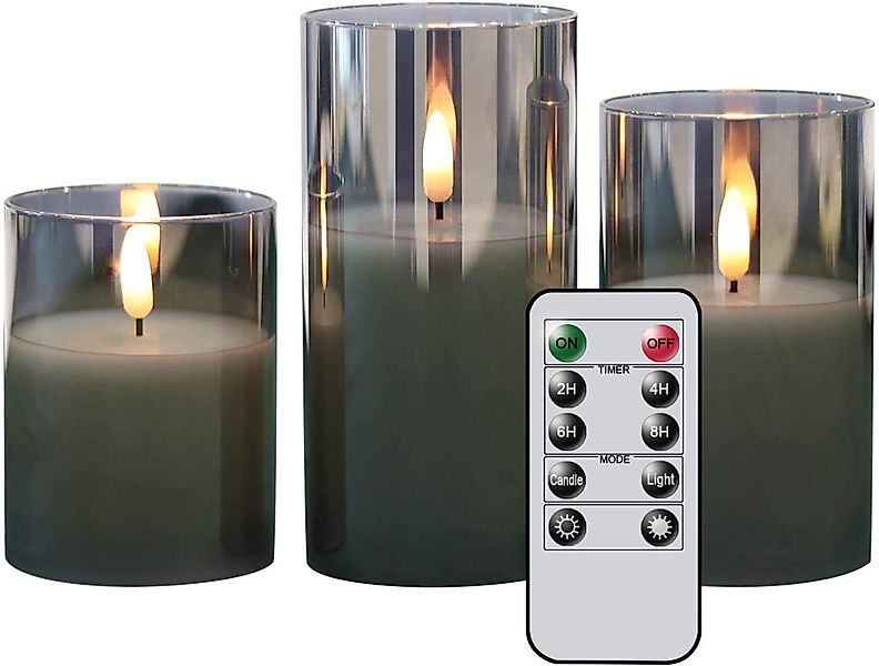 zggzerg LED-Kerze Zggzerg Graue flammenlose Kerzen günstig online kaufen
