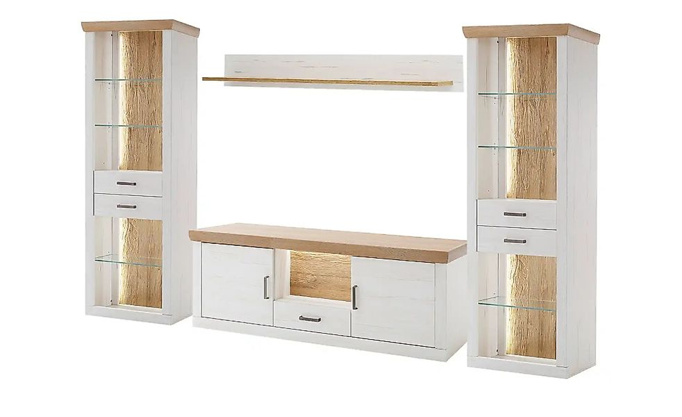 maison bleue Wohnwand  Zara ¦ weiß ¦ Maße (cm): B: 323 H: 205 T: 50.0 Kommo günstig online kaufen