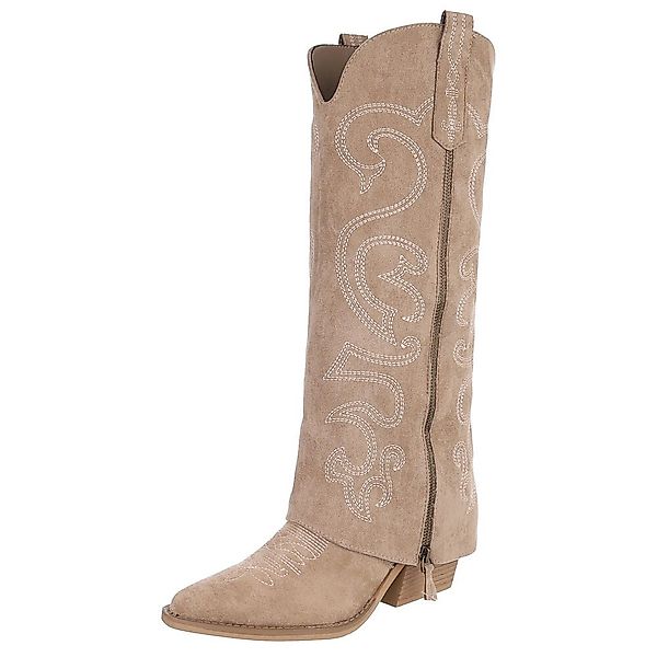 Ital-Design Hochwertige Damen-Stiefel mit Blockabsatz und günstig online kaufen