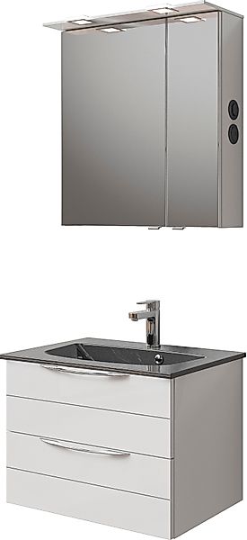 Saphir Badmöbel-Set "Serie 6025 2-teilig Mineralmarmor-Waschtisch mit LED-S günstig online kaufen