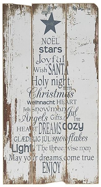 Ib Laursen Dekoobjekt Wandschild Holzschild Weihnachtsdeko Weihnachten Weiß günstig online kaufen