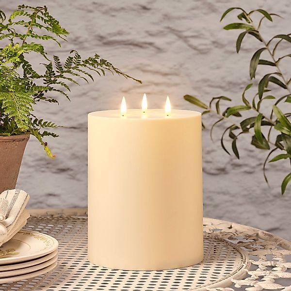 TruGlow® dreidochtige LED Outdoor Solarkerze 20cm günstig online kaufen