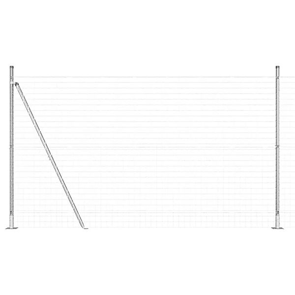 vidaXL Zaun mit Pfosten Silber 1,5 x 10 m Stahl 3350987 günstig online kaufen
