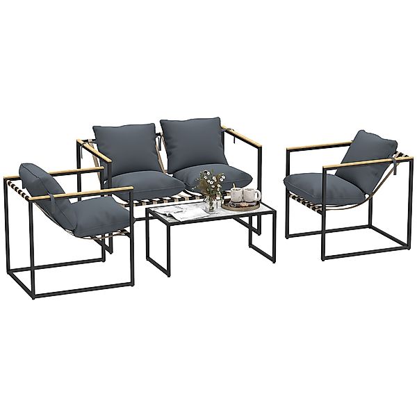 Outsunny Sitzgruppe mit 2er Sofa, 2 günstig online kaufen