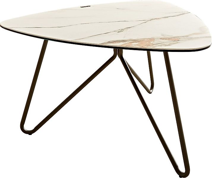 DELIFE Couchtisch Ekrem, Keramik Calacatta Luxe Weiß-Gold-Grau 65x65 cm Hai günstig online kaufen