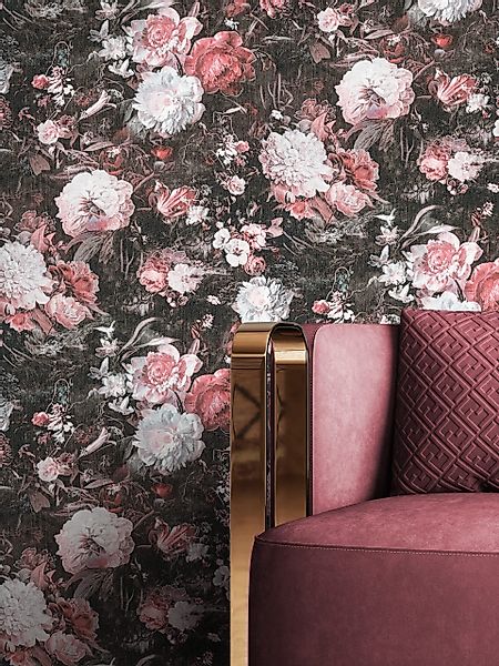 Newroom Vliestapete, Rosa Tapete Floral Blumen günstig online kaufen
