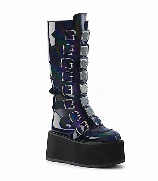 Demonia Plateau Stiefel DAMNED-318 Schwarz lack (Schuhgröße: EUR 38) günstig online kaufen