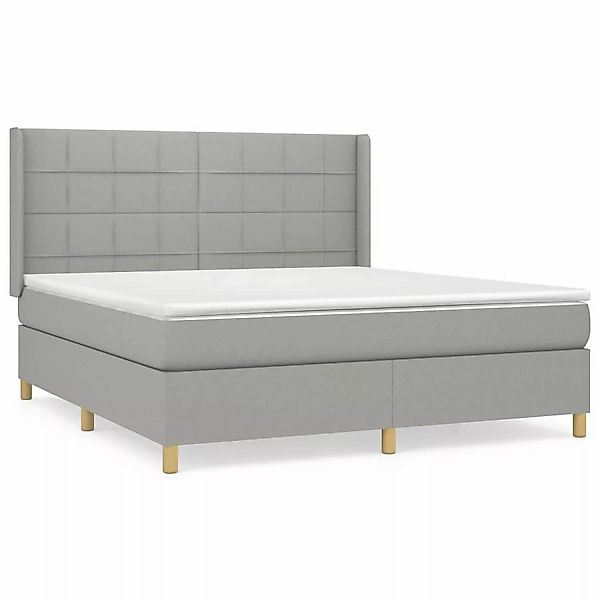 vidaXL Boxspringbett mit Matratze Hellgrau 180x200 cm Stoff1396504 günstig online kaufen