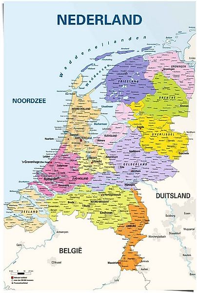 Reinders! Poster Poster Schulkarte Niederlande Niederländisch - Niederländi günstig online kaufen
