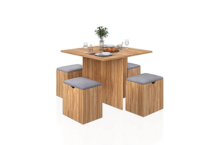 Mondeer Essgruppe (Set, 5-tlg), (5-tlg), 4 Stühle und 1 Tisch,Roteiche günstig online kaufen