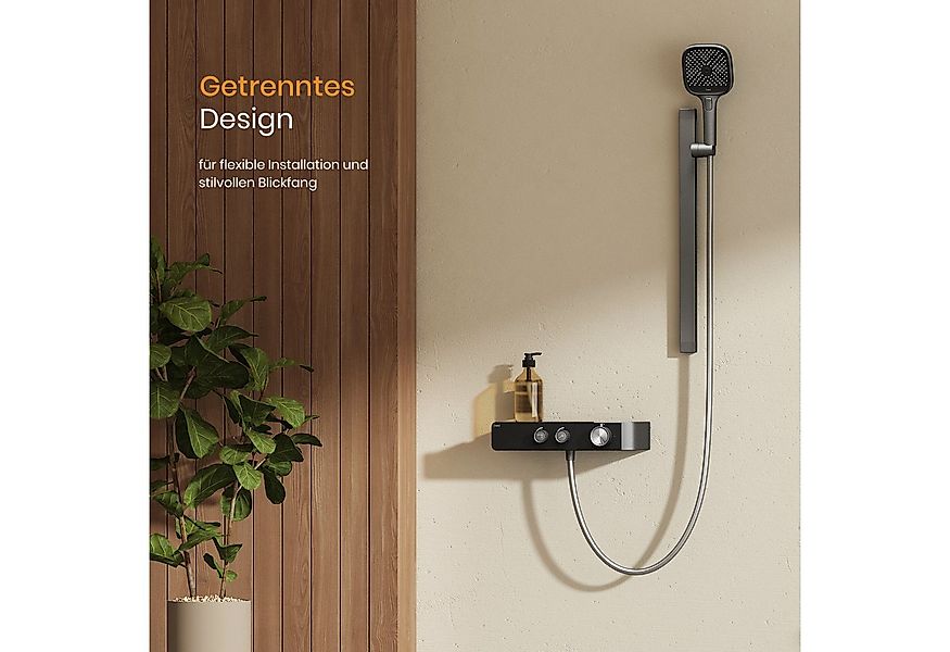 EMKE Duschsystem mit Thermostat Regendusche Handbrause mit Duscharmatur Dus günstig online kaufen