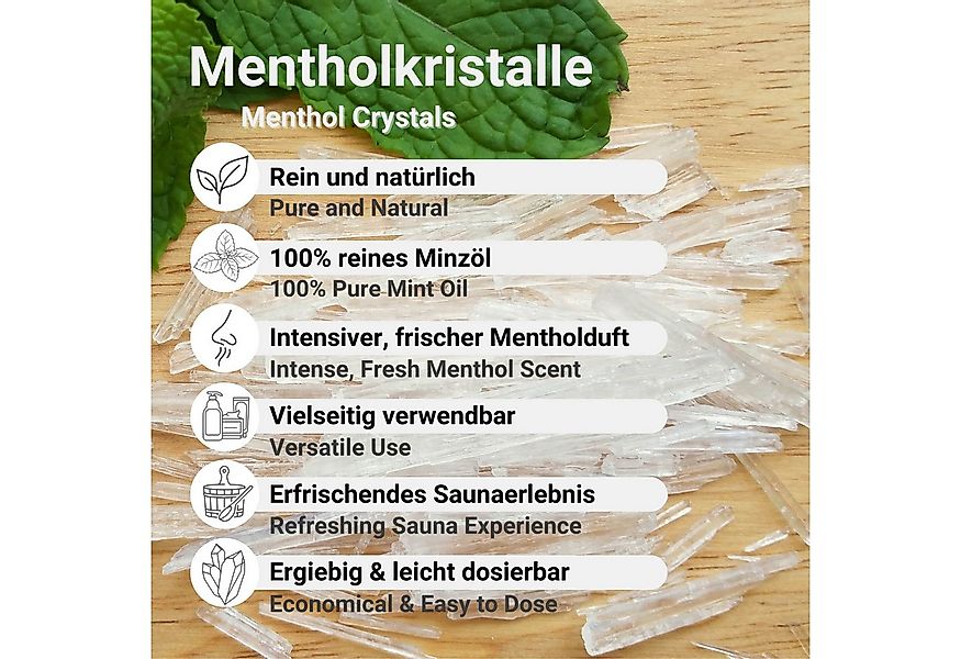DistrEbution Sauna-Aufgussset Mentholkristalle aus 100% Minzöl, 10g Reines günstig online kaufen