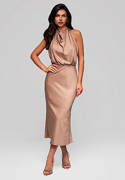 OMBRE Abendkleid Midi-Halterkleid mit Wasserfall-Ausschnitt günstig online kaufen